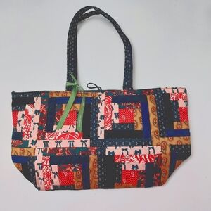Vera Bradley Small Hathaway Tote Paisley Key Patchwork NWOT